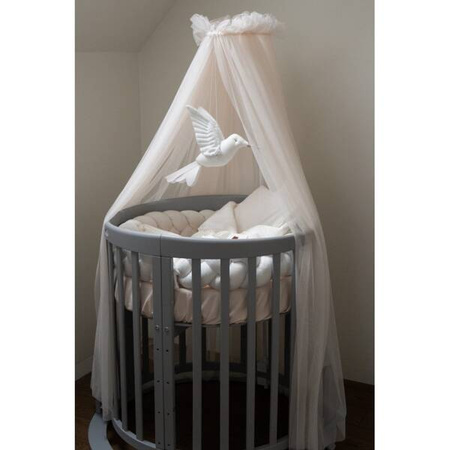 Waldin Tiulowy Baldachim Do Łóżeczka + Stelaż Na Baldachim Champagne