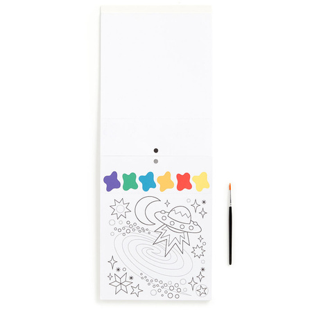 Mudpuppy Książeczka do malowania kolorowanka akwarelowa z pędzelkiem Kosmos 5+