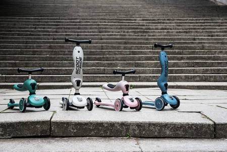 Scootandride Highwaykick 1 Jeździk i Hulajnoga 2w1 1-5 lat + Zestaw Ochraniaczy dla Dzieci XXS Rose