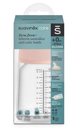 Suavinex Butelka 270ml Smoczek Silikonowy Średni Przepływ Zero Zero