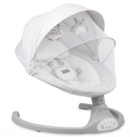 MoMi Kenani Leżaczek Bujaczek Elektryczny z Pilotem Light Grey