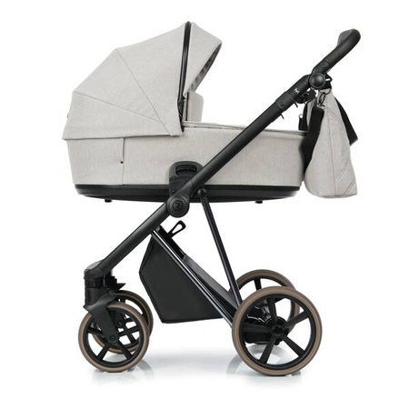 Roan Ivi 2.0 Vintage Wózek Głęboko-Spacerowy Iced Coffee (Limited Edition) + Cybex Aton B2 i-Size Fotelik Samochodowy 0-13kg + Baza One Volcano Black