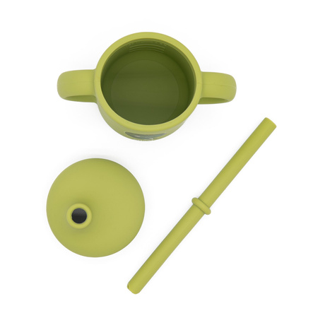 Sassi Kubek silikonowy z rurką dla dzieci Dinozaur