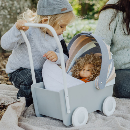 Skrallan Drewniany Klasyczny Wózek Dla Lalek