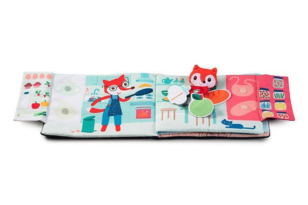 LILLIPUTIENS Miękka książeczka aktywizująca z mini-przytulanką „Dobranoc, mały lisku” 18 m+