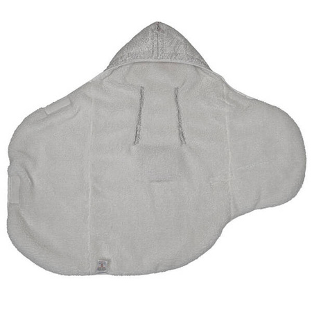 Lodger Wodoodporny Wielofunkcyjny Otulacz z Polarowym Wnętrzem Jasnobeżowy Szary Taslon Drizzle