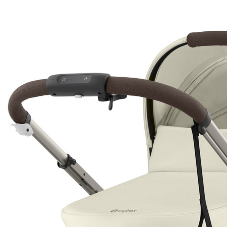 Cybex E-Gazelle S Wspomagany Wózek Spacerowy Bliźniaczy Seashell Beige