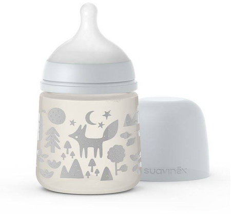 Suavinex Butelka 150 ml Smoczek Fizjologiczny Pro Wolny Przepływ Szary Fox