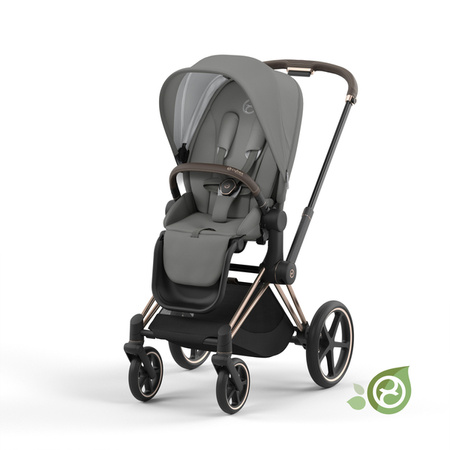 Cybex Conscious Green Leaf Priam 4.0 Wózek Spacerowy Eco Pearl Grey
