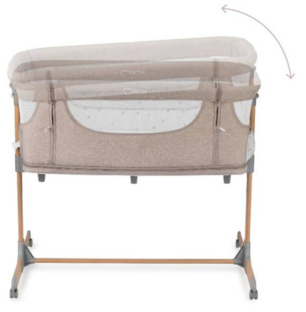 MoMi Smart Bed Łóżeczko Dostawne Kojec 4w1 Beige