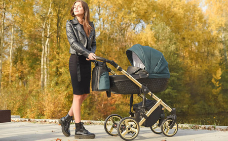 Kunert Tiaro Premium Wózek Głęboko-Spacerowy 2w1 Fiolet + Wrzos Grafitowa Rama Koła Żelowe