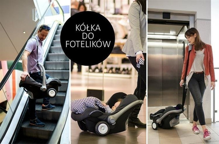 Rollersy Adaptery z Kółkami do Fotelików Samochodowych Grey