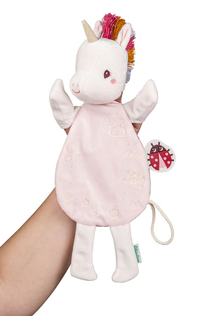 Lilliputiens Przytulanka komforter pacynka świecąca w ciemności Jednorożec Lena 0 m+