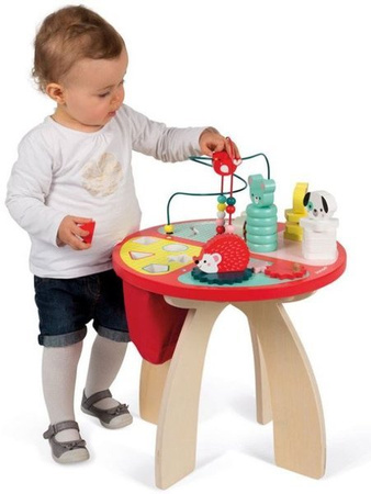 Janod Stolik Edukacyjny Drewniany Duży Baby Forest