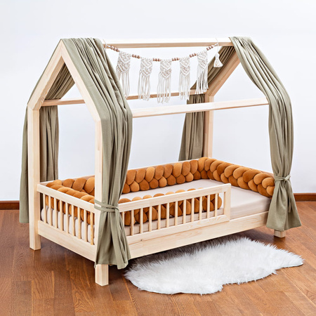 SenLove Ochraniacz do Łóżeczka Warkocz 420 cm Cynamon