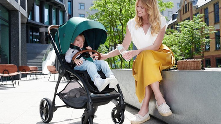 Kinderkraft Evolution Wózek Spacerowy + Cocoon Midnight Green