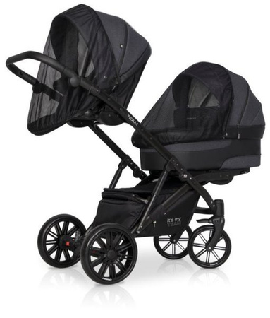 Riko Team Wózek Bliźniaczy Rok Po Roku Głęboko-Spacerowy Cappucino