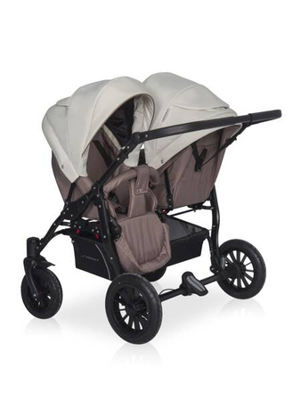 Riko Basic Saxo Wózek Bliźniaczy Głęboko-Spacerowy 03 Latte