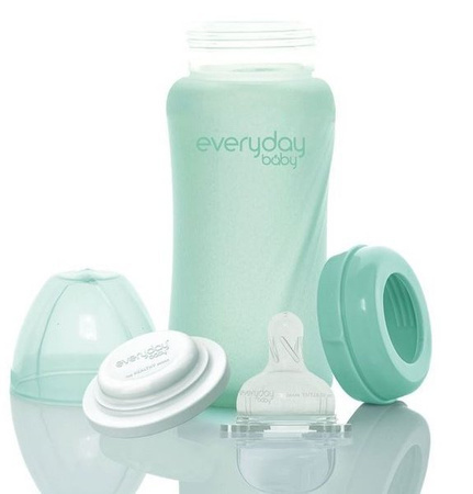 Everyday Baby, Szklana butelka ze smoczkiem M, 240 ml Miętowy