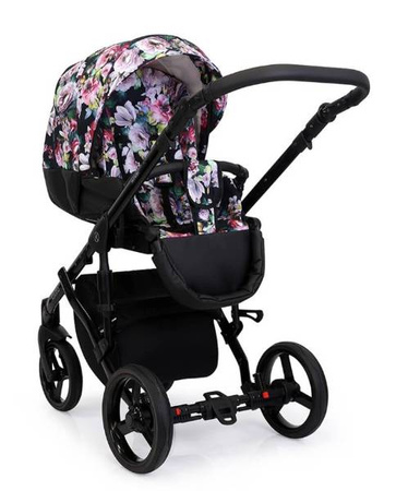 Kunert Tiaro Wózek Głęboko-Spacerowy 2w1 Czarny + Zielony Biała Rama Koła Żelowe