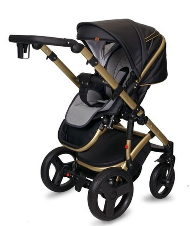 Coto Baby Quara Wózek Głęboko-spacerowy 53 Black Gold