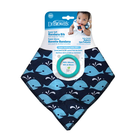 DrBrown's Śliniak Chustka z Gryzakiem Wieloryb