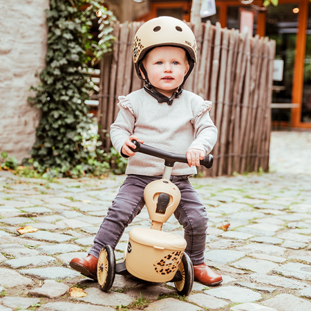 Scootandride Highwaykick 1 Lifestyle 2w1 Jeżdzik i Hulajnoga Trójkołowa z Zamykanym Schowkiem 1-5 lat Leopard