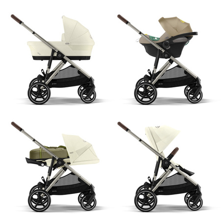 Cybex Gazelle S Wózek Spacerowy Bliźniaczy Rama Taupe Seashell Beige