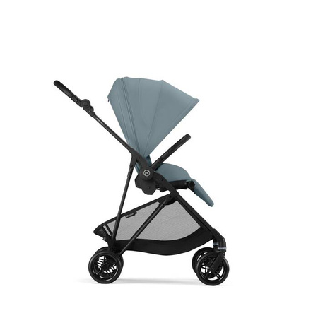 Cybex Melio Carbon Wózek Głęboko-Spacerowy Stormy Blue + Cybex Cloud G I - Size Fotelik Samochodowy Stormy Blue Plus 0-13kg + Adaptery