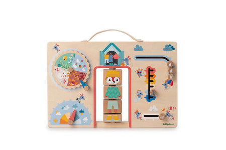 Lilliputiens Drewniana tablica manipulacyjna walizka "Ubranie na każdą pogodę" Lisiczka Alice 2 lata +