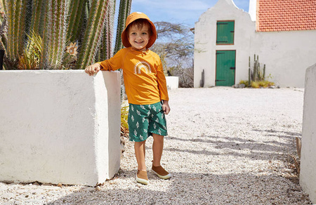 Lassig Koszulka do pływania z długim rękawem przeciwsłoneczna UV60 Splash & Fun Tęcza gold, rozm. 92