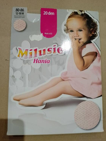 Milusie Rajstopy Kabaretki Białe Rozmiar 80-86