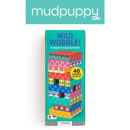 Mudpuppy Drewniana gra zręcznościowa Chwiejąca się wieża 3+