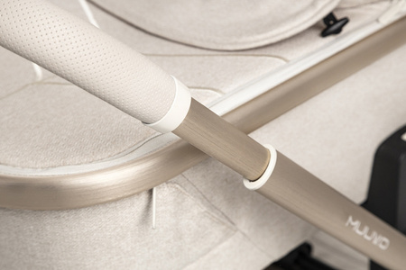 Muuvo Quick Boho Wózek Głęboko-Spacerowy Beige + Cybex Aton B2 i-Size Fotelik Samochodowy 0-13kg + Baza One Volcano Black