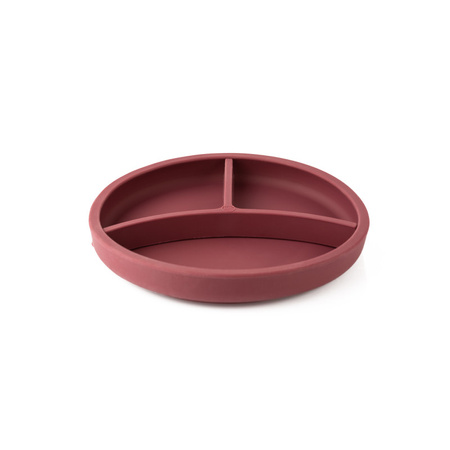 Ecorascals Talerzyk Trójdzielny Z Przyssawką 2w1 Burgundowy