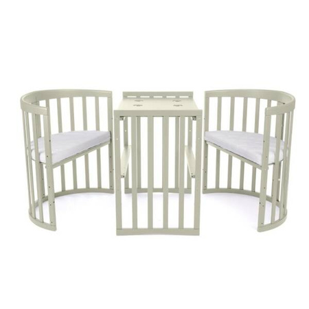 Waldin Łóżeczko Dziecięce Owalne 7w1 z Materacem Oliwkowe