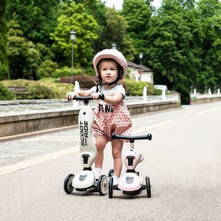 Scootandride Highwaykick 1 2w1 Jeździk i Hulajnoga 1-5 lat + Kask XXS-S Dla Dzieci 1-5 Lat Ash