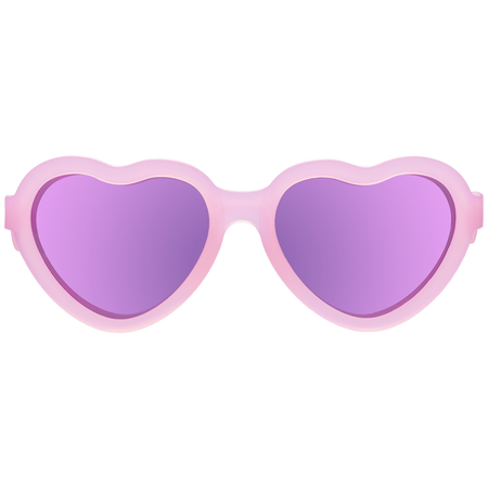 Babiators Heart Frosted Pink Polaryzacja P-HRT503-S Rozmiar 0-2+ Purple Mirrored Lens