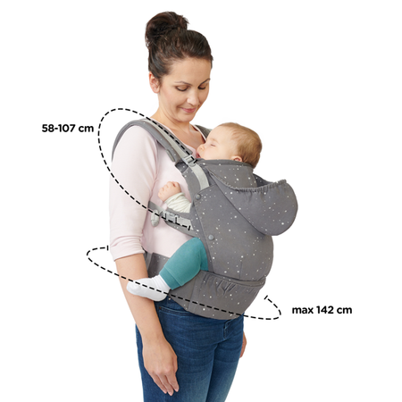 Kinderkraft Huggy Nosidełko Dla Dzieci Grey Stars