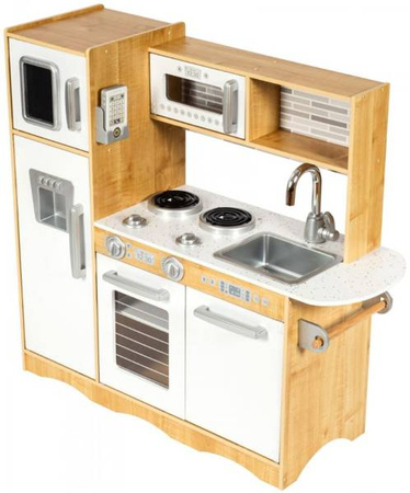 HyperMotion Drewniana Kuchnia Dla Dzieci + Akcesoria, Fartuch, Światło