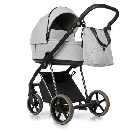 Roan Ivi 2.0 Vintage Wózek Głęboko-Spacerowy Iced Coffee (Limited Edition) + Cybex Aton B2 i-Size Fotelik Samochodowy 0-13kg + Baza One Volcano Black