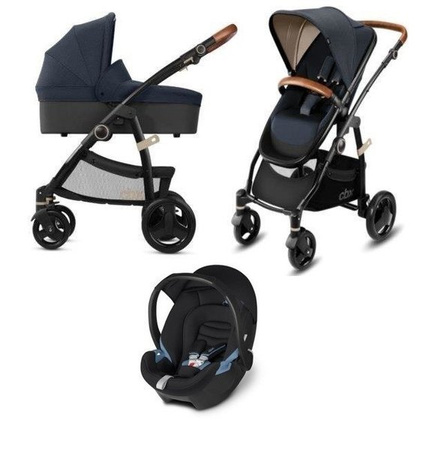 Cybex Cbx Leotie Lux Wózek Głęboko-Spacerowy + Aton Fotelik Samochodowy 0-13 kg Jeansy Blue