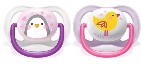 Avent Smoczek Uspokajający Ultra Air 0-6 Girl Peng/Bird 080/06