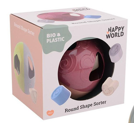 Happy World Sorter kształtów piłka BIOplastik PINK 18m+