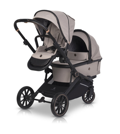 Cavoe Avec 2024 Wózek Głęboko-Spacerowy Bliźniaczy 2w1 Taupe
