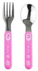 Akuku Zestaw Sztućców Metalowych A0101 Pink