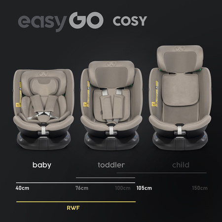 Easy Go Cosy Fotelik Samochodowy 0-36 kg Taupe