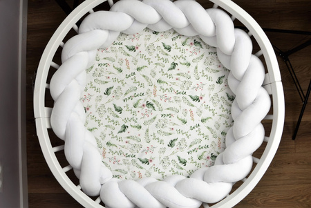 SenLove Ochraniacz do Łóżeczka Warkocz 160cm Biały