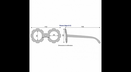Babiators Flower Polaryzacja Lavender Mirrored Lens P-FWR503-S Rozmiar 0-2+ Irresistible Iris
