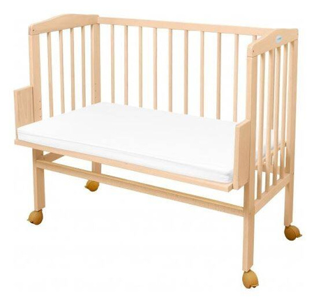 Waldin Łóżeczko Dostawne 2w1 z Wyposażeniem SX18 Natural / Duże Szare Gwiadki